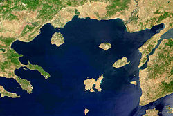 Traakianmeri satelliittikuvassa.