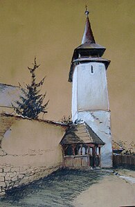 Kirchturm von Torja von Béla Tarcsay