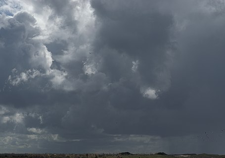 Storm cloudsa and seagulls in Mar Chiquita