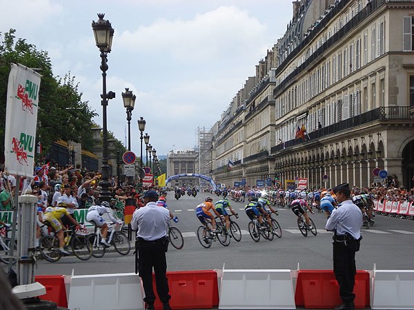 Cyclists entering the Rue de Rivoli in 2007