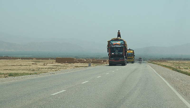 File:Trucks on the road in northern Afghanistan-2012.jpg
