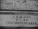 Čeština: Bedna UNRRA pomoci poválečnému Československu. English: UNRRA box as a help to post WWII Czechoslovakia.