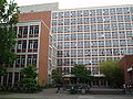 View of the front of Prince Lucien Campbell Hall, on the University of Oregon campus in Eugene, Oregon