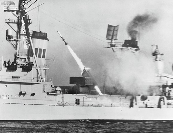 ASROC launch from USS Charles F. Adams, in 1960