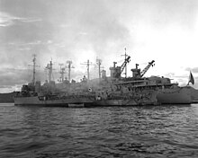 Dixie off Korea, 1950. USS Dixie (AD-14) with DDs ROK PF 1950.jpeg