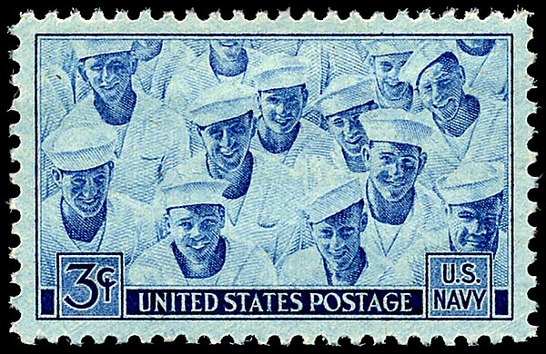 On Navy Day, October 27, 1945, the U.S. Post Office issued a commemorative stamp in honor of the Navy and the end of WW2.