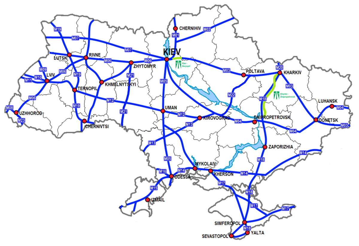 Road Map Of Ukraine Roads in Ukraine   Wikipedia