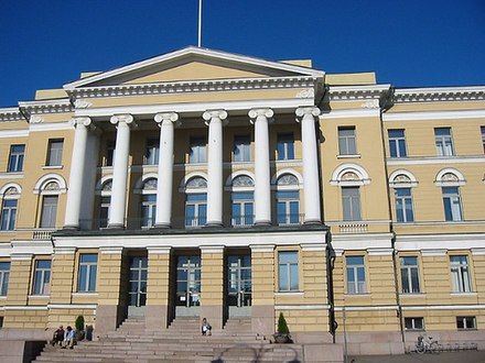 The main building of the University of Helsinki at the Senate Square, the four sides of which represent the Church, the worldly power, the scholarship and the bourgeoisie