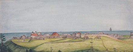 Settlement Ross, 1841, by Ilya Gavrilovich Voznesensky View of Settlement Ross, 1841 (variation).jpg