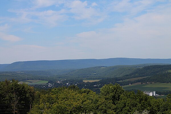 View of northern Columbia County, Pennsylvania from Kramer Hill Road in Fishing Creek Township. On the horizon (about 8-10 miles away) is North Mounta