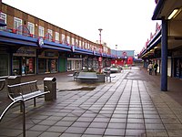 The first Arndale Centre, in Jarrow, opened in 1961. It is now known as the Viking Centre. VikingCentreJarrow.jpg