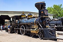 This is the Virginia & Truckee RR 12, "Genoa," which was built in 1873, after its restoration, which incorporated many of its 1800s design features. Virginia and Truckee 12 Genoa.jpg