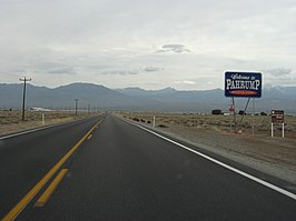 De SR 372 aan de rand van Pahrump