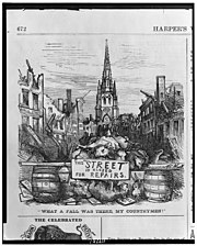 Political cartoon depicting the impact of the panic on Wall Street What a fall was there, my countrymen! - Th. Nast. LCCN97519098.jpg