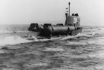 A Whiskey Twin Cylinder-class guided missile submarine, an important platform for launching anti-ship strikes