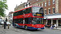 English: Wilts & Dorset 1135 (HF09 BJO), a Scania OmniCity, in Blue Boar Row, Salisbury, Wiltshire, on route 5.