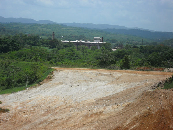 Windalco, Alumina plant in the background (Kirkvine, Manchester)