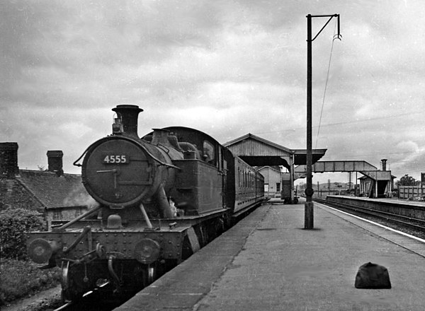 Cheddar Valley line train in the bay platform at Witham