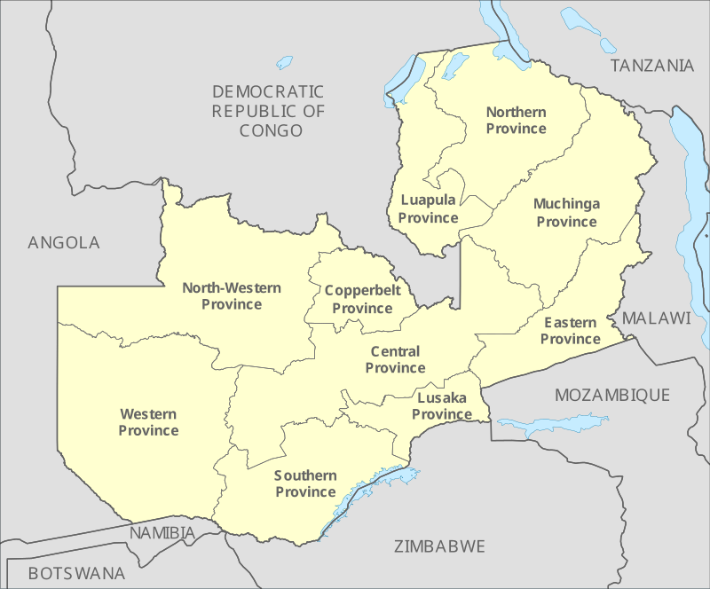 Donde esta zambia en el mapa
