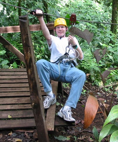 File:Zip-line over rainforest treetops 15 March 2002, Costa Rica2.jpg