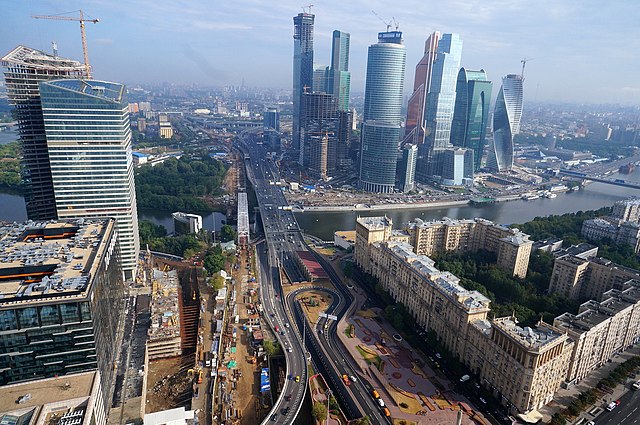 The Third Ring Road in the area of the Moscow International Business Center.