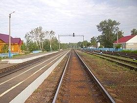 Станция Вернадовка. Вид на запад, в сторону Ряжска и Кустарёвки. 2012 год.