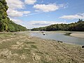 La partie amont de la ria du Bélon à marée basse vue depuis le GR 34 au niveau du bois de Kergall en Riec-sur-Bélon.