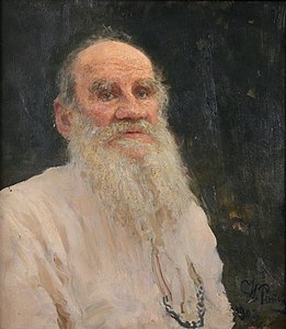 Portrait of Tolstoy shortly before his death (1908)