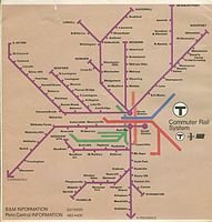 1975 MBTA Commuter Rail map