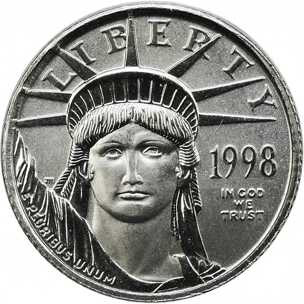 File:1998 Tenth Ounce American Platinum Eagle (obverse).jpg