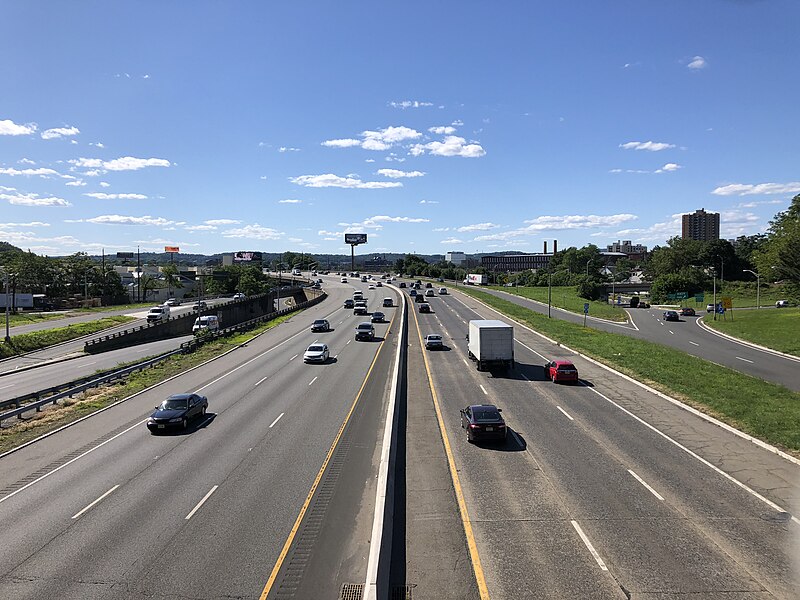 File:2021-06-16 16 31 46 View west along Interstate 80 (Bergen-Passaic Expressway) from the overpass for Passaic County Route 649 (Madison Avenue) in Paterson, Passaic County, New Jersey.jpg