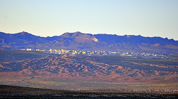 Newest training facility is directly adjacent to Landers, California, seen here just before sunset.