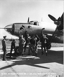 Martin B-26G-5-MA Marauder, AAF Ser. No. 42-34250, of the 320th Bomb Group crew celebrating the end of hostilities, May 1945 320bg-endwwII.jpg