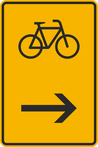 File:394-22-58 Tabuľový smerník na vyznačenie obchádzky (tu doprava, pre bicykle).svg