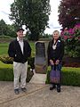 Marie Dorion's 4th Great Granddaughter in front of historical marker