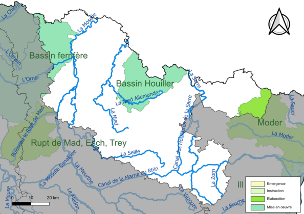 Carte des SAGE au 17 juin 2022.