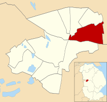 Location of Abbey ward Abbey ward in Lincoln 1999.svg