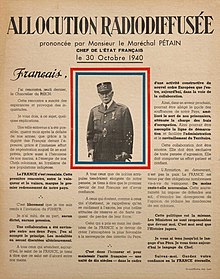 Affiche allocution radiodiffusée de Pétain - 30 octobre 1940.jpg