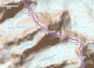 Carte topographique de l'aiguille.