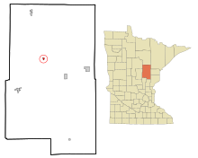 Aitkin County Minnesota Sisällytetyt ja rekisteröimättömät alueet Palisade Highlighted.svg