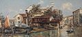 View of the Gondola Shipyard in San Trovasi, Venice. Private collection.