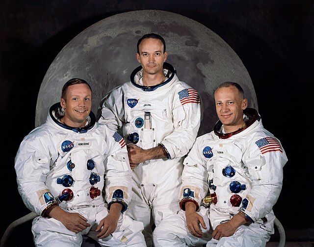 Left to right: Neil Armstrong, Michael Collins, Buzz AldrinApollo program← Apollo 10Apollo 12 →