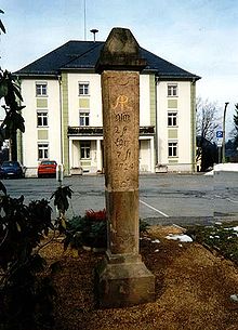 Kursächsische Postmeilensäule von 1724 am Kirchberg