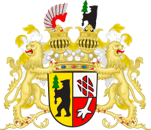 Berenberg-Gossler coat of arms Barons of Berenberg-Gossler COA with supporters.svg