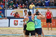 Deutsch: Beachhandball Europameisterschaften 2019 (Beach handball Euro); Tag 6: 7. Juli 2019 – Männerfinale, Dänemark-Norwegen 2:0 (25:18, 19:16) English: Beach handball Euro; Day 6: 7 July 2019 – Men's Final – Denmark-Norway 2:0 (25:18, 19:16)