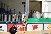 Deutsch: Beachhandball Europameisterschaften 2019 (Beach handball Euro); Tag 2: 3. Juli 2019 – Frauen, Vorrunde Gruppe D, Ukraine-Deutschland 2:0 (23:22, 32:24) English: Beach handball Euro; Day 2: 3 July 2019 – Women Preliminary Round Group D – Ukraine-Germany 2:0 (23:22, 32:24)