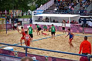 Deutsch: Beachhandball bei den Olympischen Jugendspielen 2018; Tag 5, 10. November 2018; Jungen, Hauptrunde - Ungarn-Portugal 0:2 English: Beach handball at the 2018 Summer Youth Olympics at 11 October 2018 – Boys Main Round – Hungary-Portugal 0:2