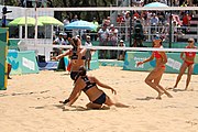 Deutsch: Beachvolleyball bei den Olympischen Jugendspielen 2018; Tag 11, 17. Oktober 2018; Mädchen, Finale – Italien (Claudia Scampoli & Nicol Bertozzi)- Russland (Maria Woronina & Maria Botscharow) 0:2 (19–21/19–21) English: Beach volleyball at the 2018 Summer Youth Olympics at 17 October 2018 – Girls Final – Italy (Claudia Scampoli & Nicol Bertozzi) - Russia (Maria Voronina & Maria Bocharova) 0:2 (19–21/19–21)