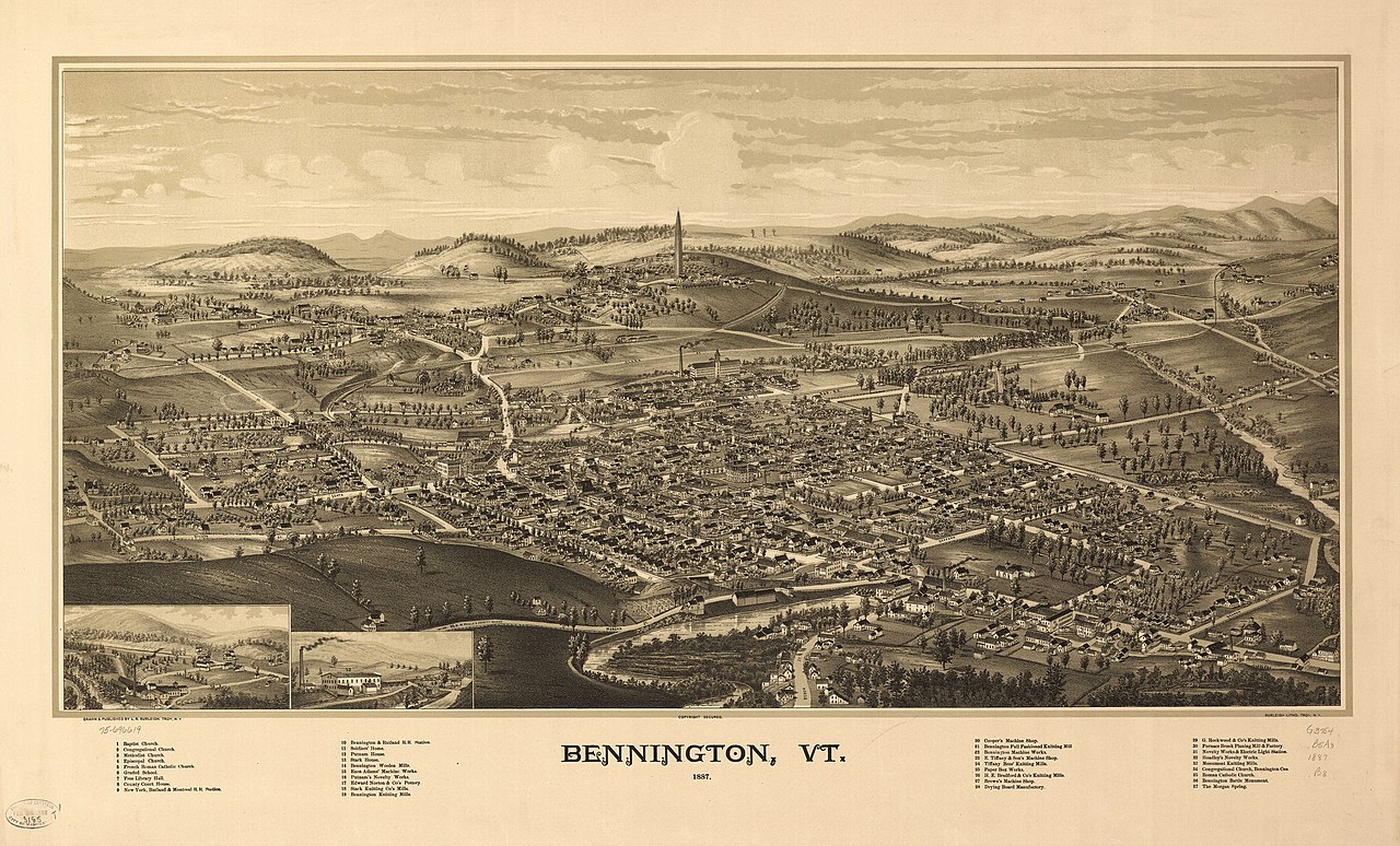 BENNINGTON, VERMONT 1280px-Bennington%2C_VT_%28L._R._Burleigh_print%2C_1887%29
