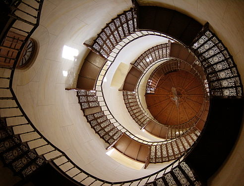 Spiral stair, Jagdschloss Granitz, Insel Rügen, Germany.